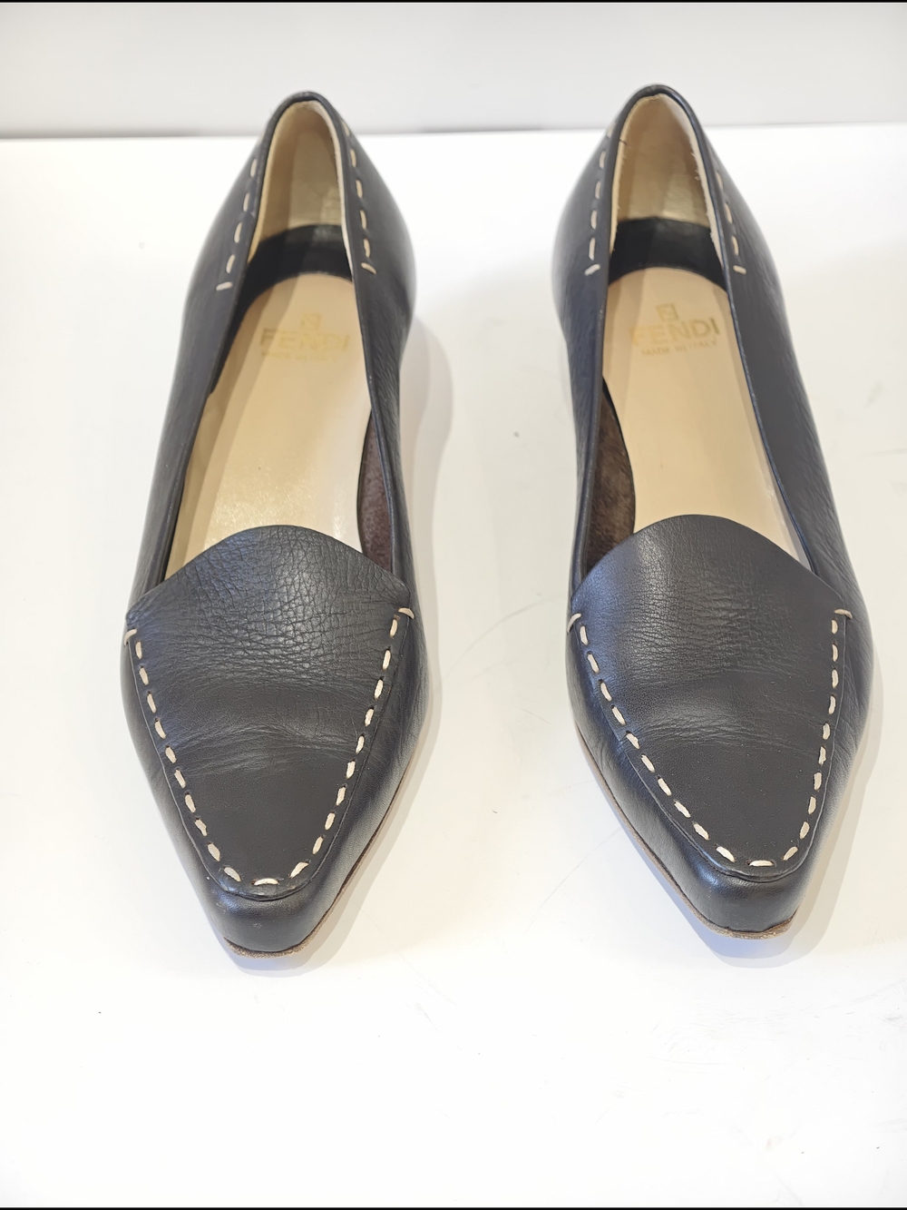 Fendi brown Selleria leather  pumps - Picture 5 of 10